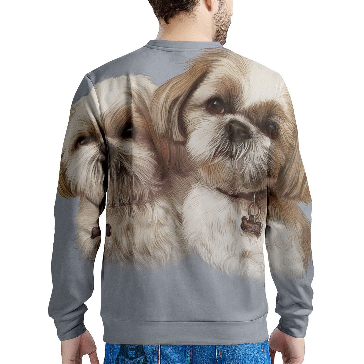 Portrait Shih Tzu Print Men's Sweatshirt-grizzshop