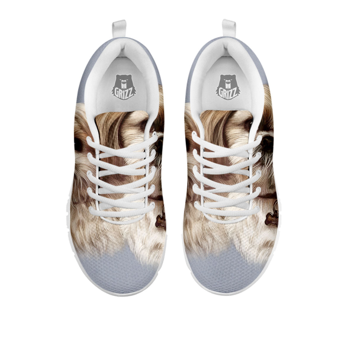 Portrait Shih Tzu Print White Sneaker-grizzshop