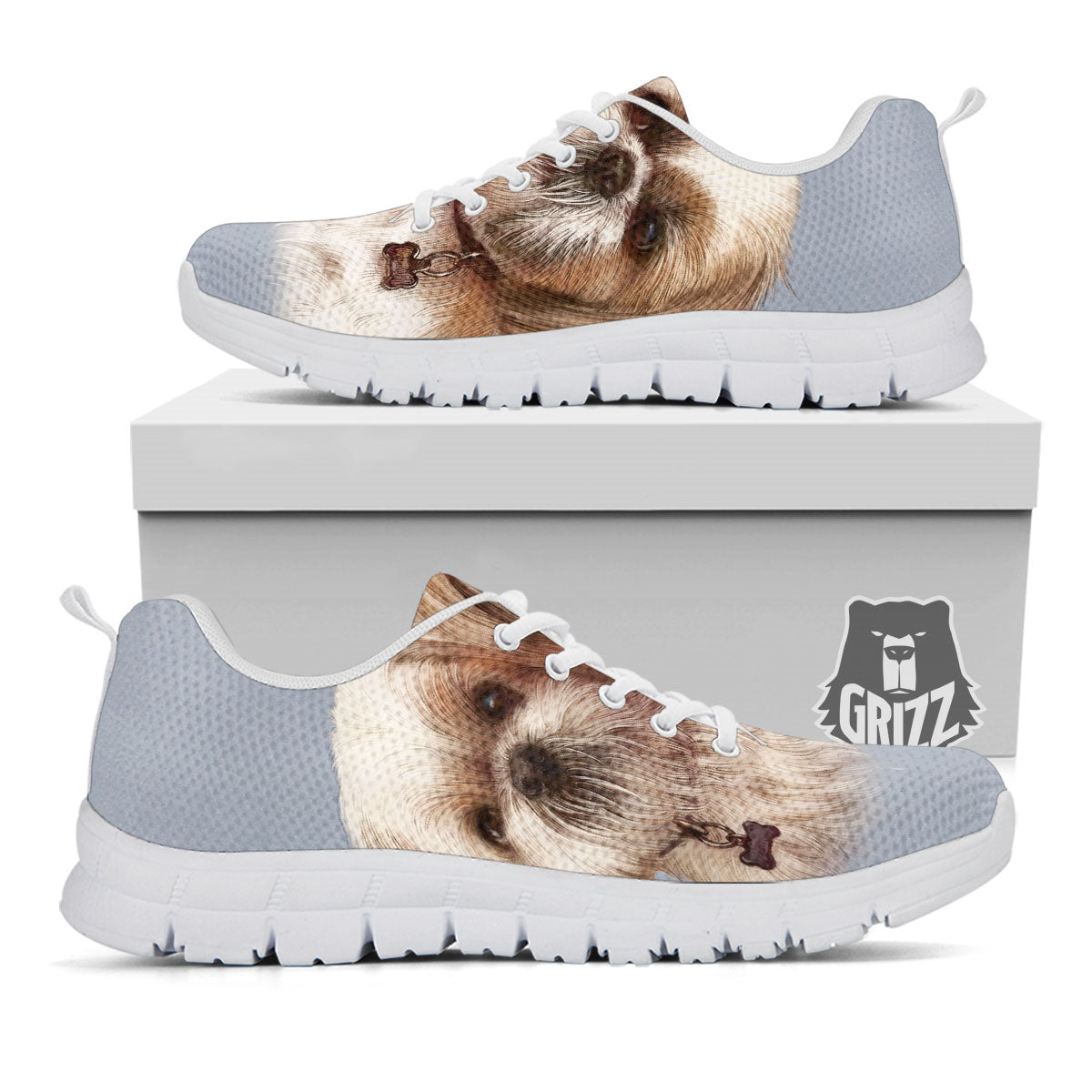 Portrait Shih Tzu Print White Sneaker-grizzshop
