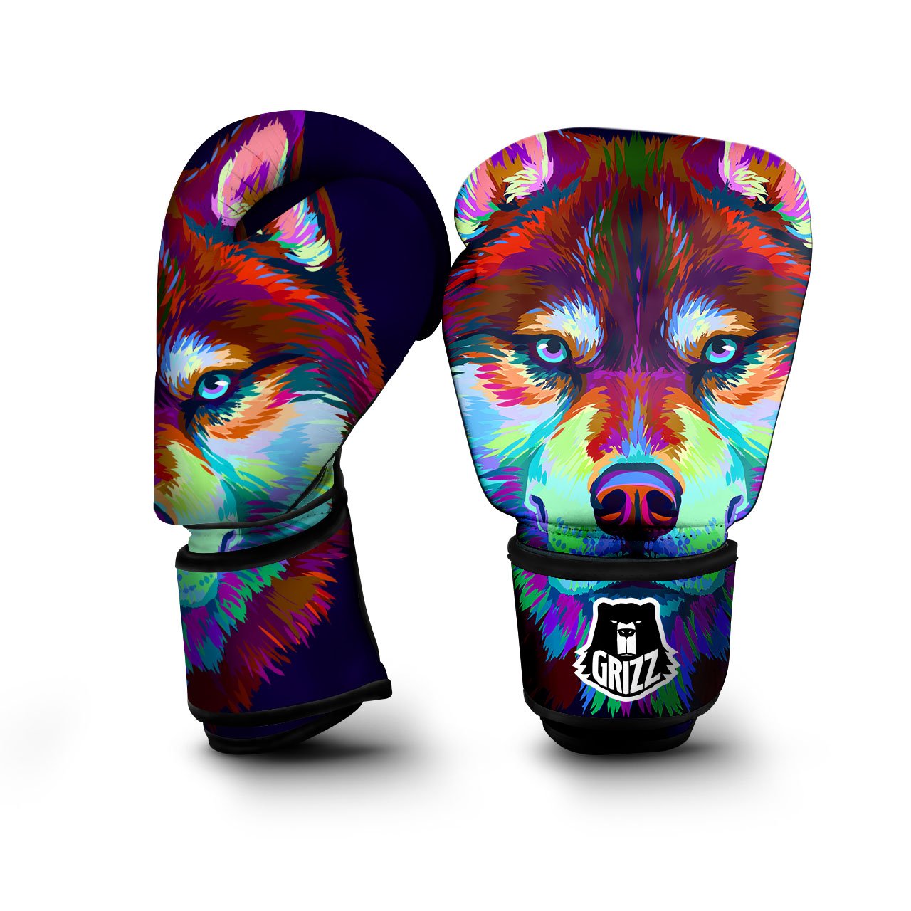 Portrait Siberian Husky Print Boxing Gloves-grizzshop