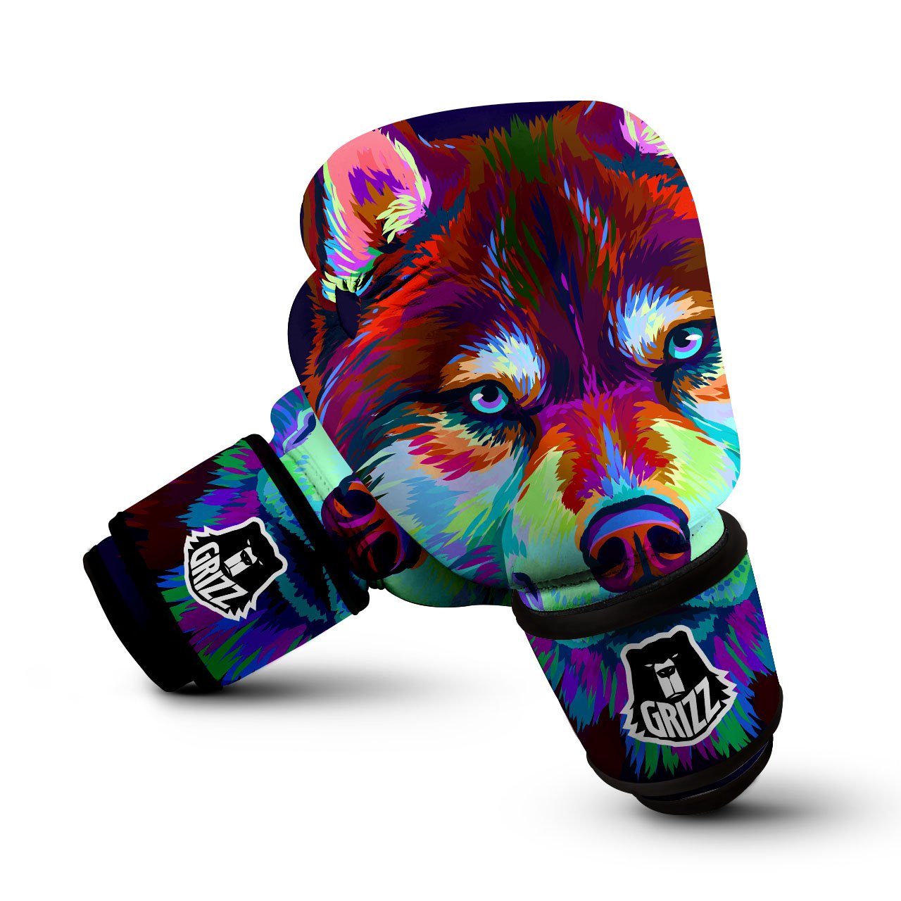 Portrait Siberian Husky Print Boxing Gloves-grizzshop