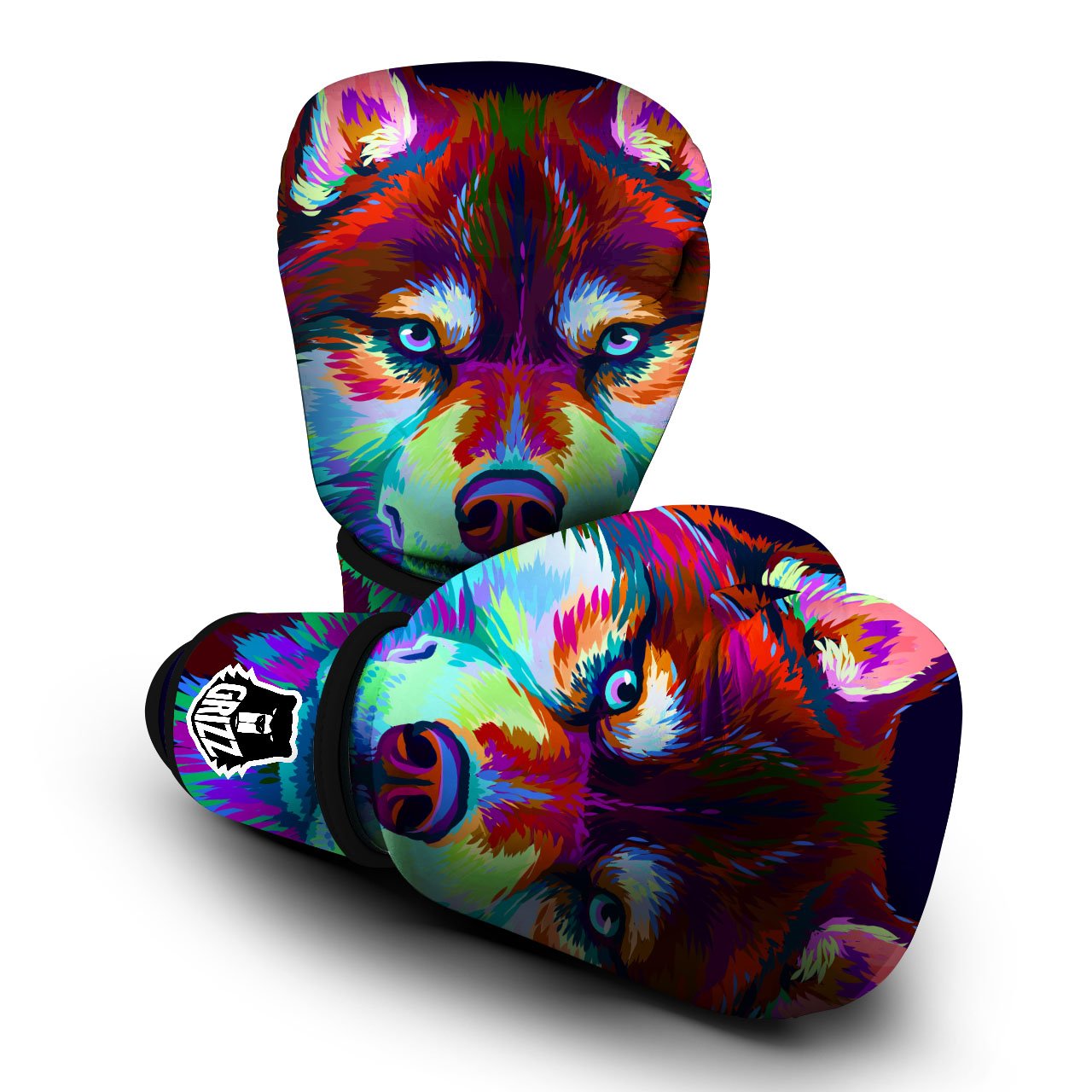 Portrait Siberian Husky Print Boxing Gloves-grizzshop