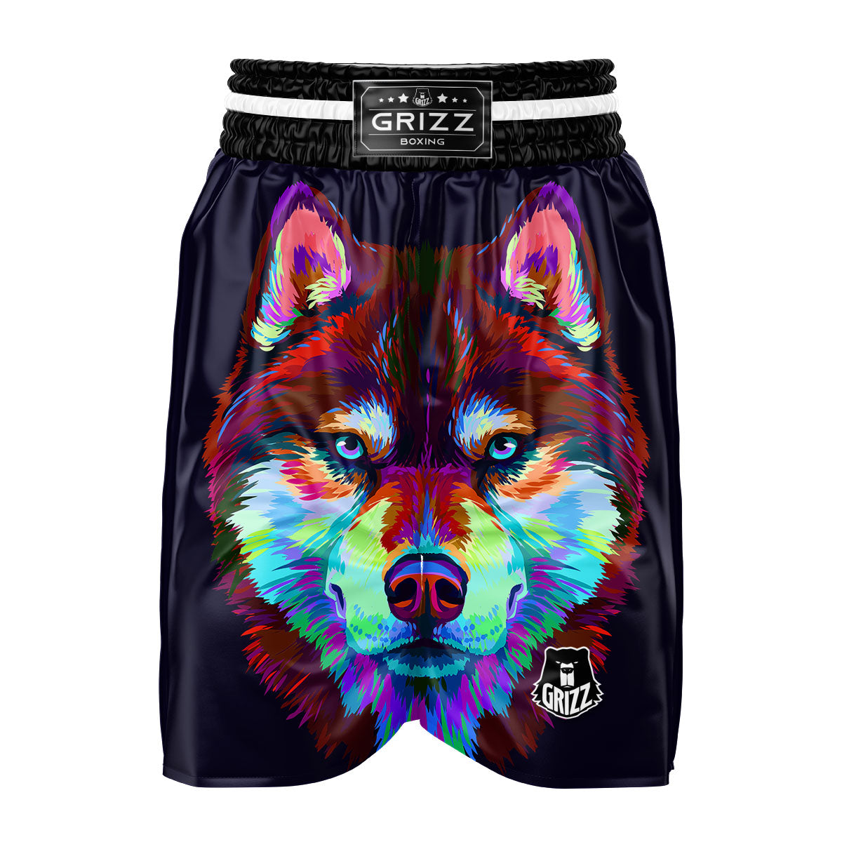 Portrait Siberian Husky Print Boxing Shorts-grizzshop