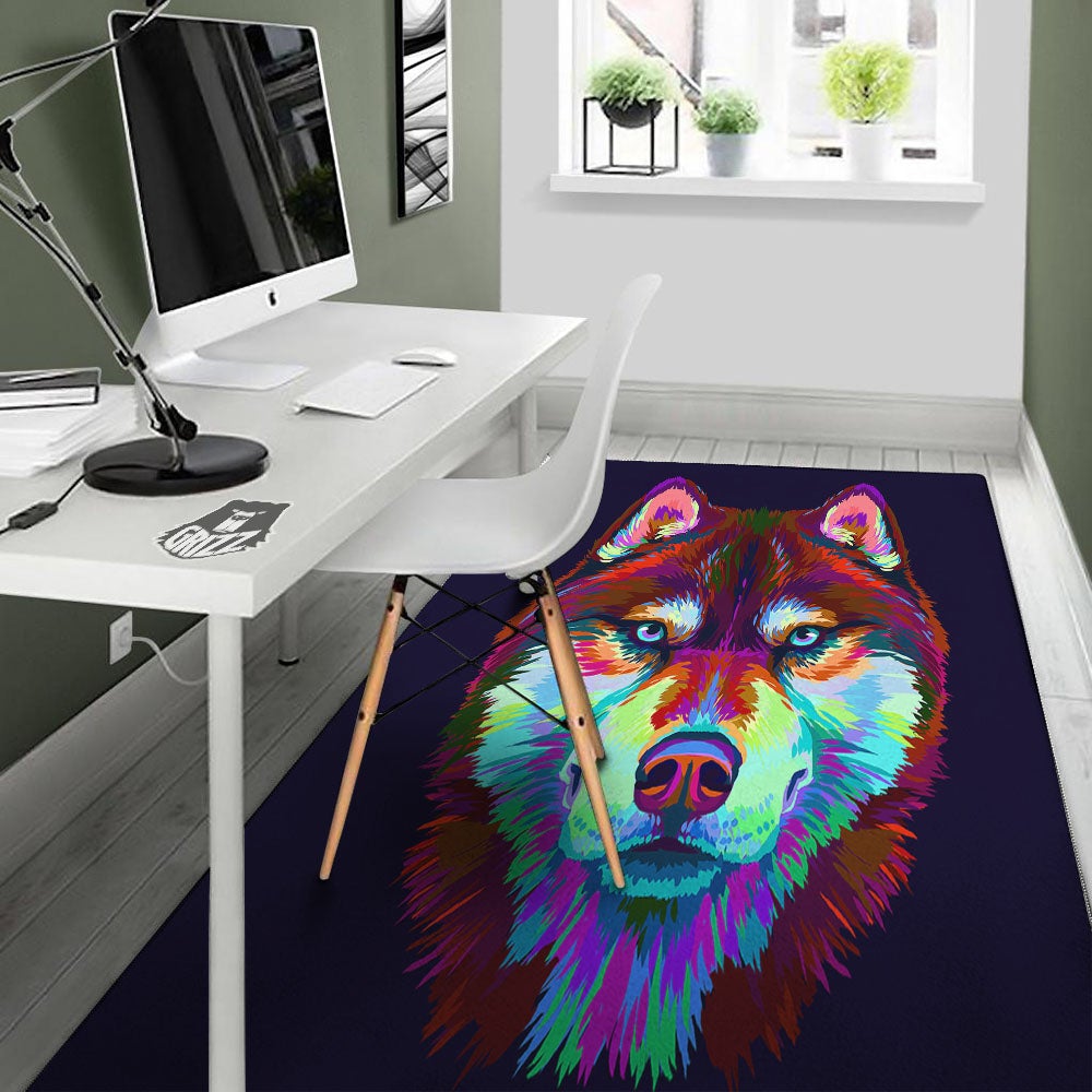 Portrait Siberian Husky Print Floor Mat-grizzshop