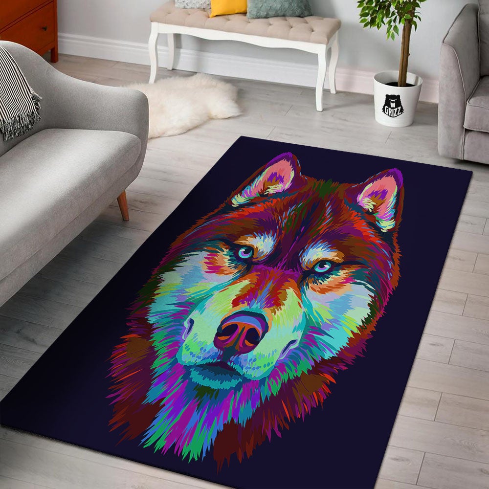 Portrait Siberian Husky Print Floor Mat-grizzshop