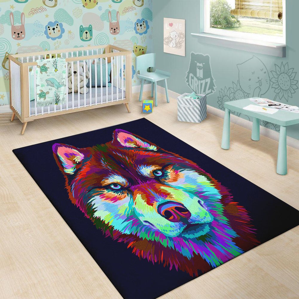 Portrait Siberian Husky Print Floor Mat-grizzshop