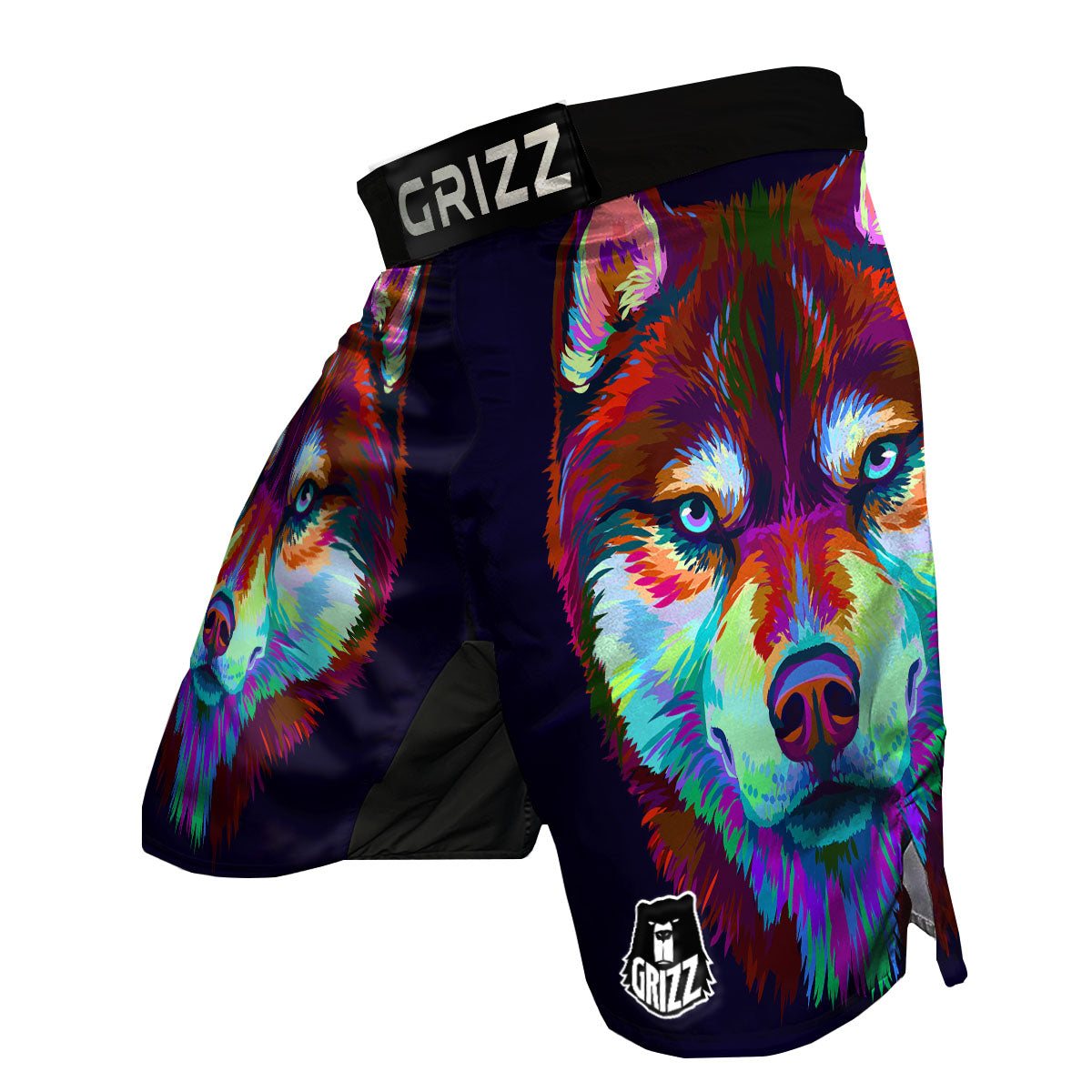 Portrait Siberian Husky Print MMA Shorts-grizzshop