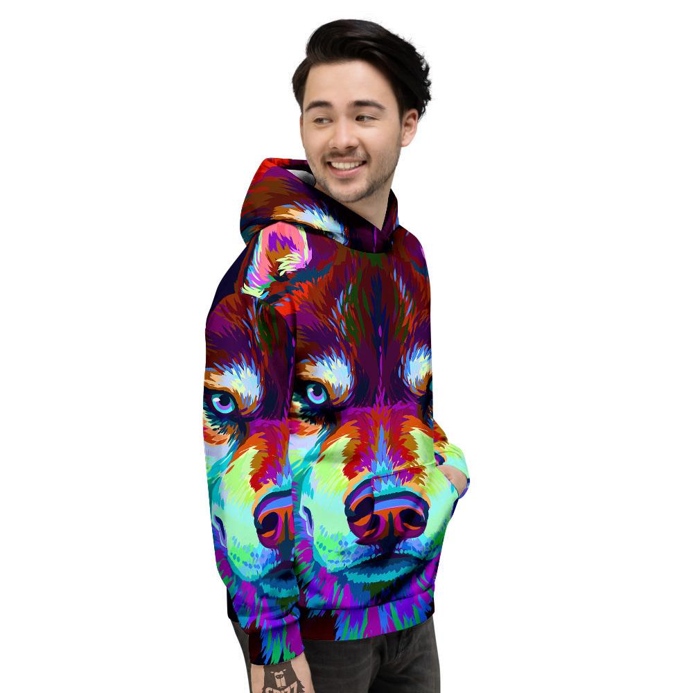 Portrait Siberian Husky Print Men's Hoodie-grizzshop