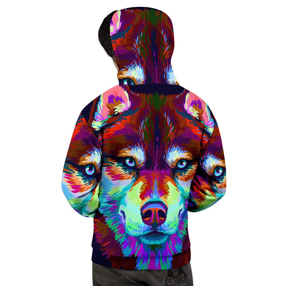 Portrait Siberian Husky Print Men's Hoodie-grizzshop