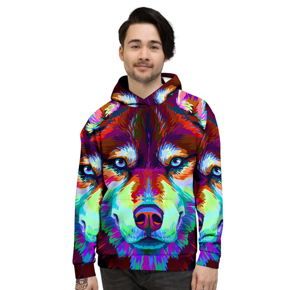 Portrait Siberian Husky Print Men's Hoodie-grizzshop