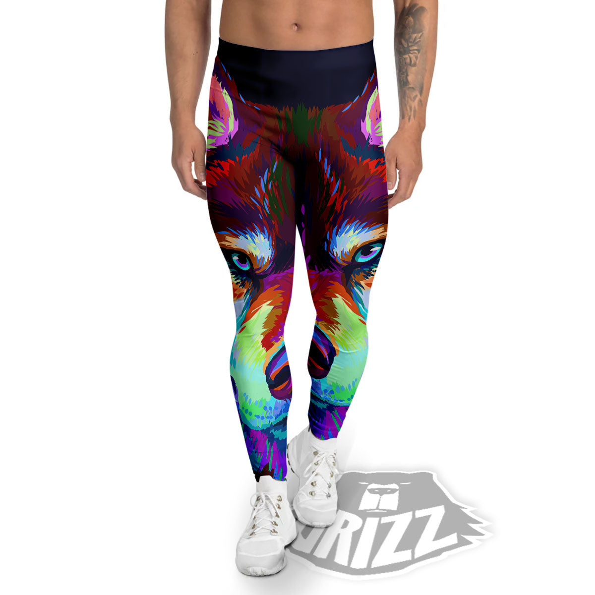 Portrait Siberian Husky Print Men's Leggings-grizzshop