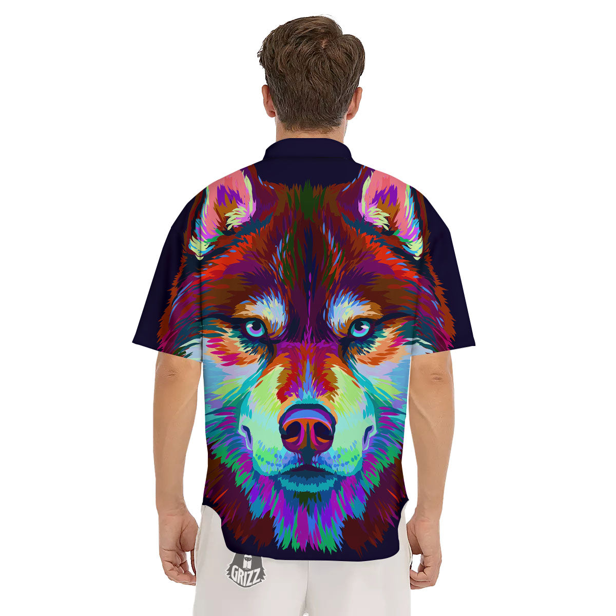 Portrait Siberian Husky Print Men's Short Sleeve Shirts-grizzshop