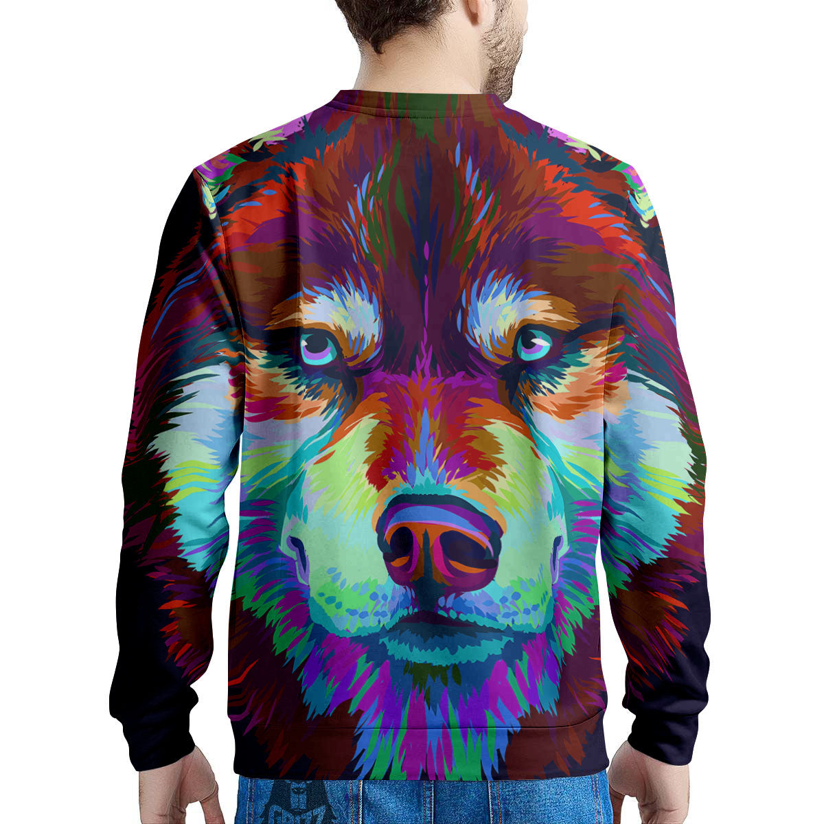 Portrait Siberian Husky Print Men's Sweatshirt-grizzshop