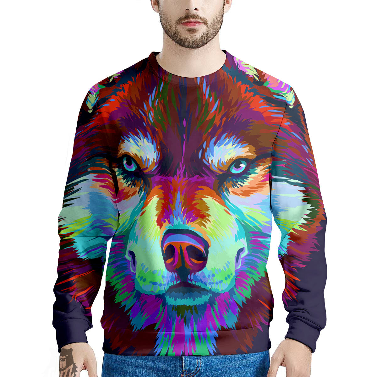 Portrait Siberian Husky Print Men's Sweatshirt-grizzshop
