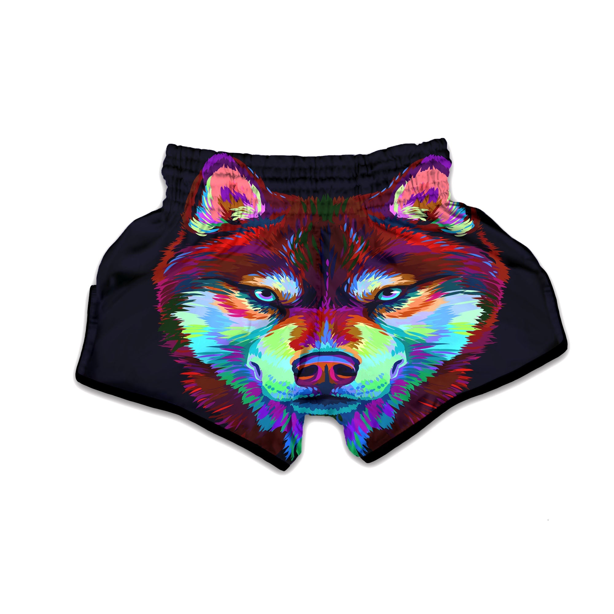 Portrait Siberian Husky Print Muay Thai Boxing Shorts-grizzshop