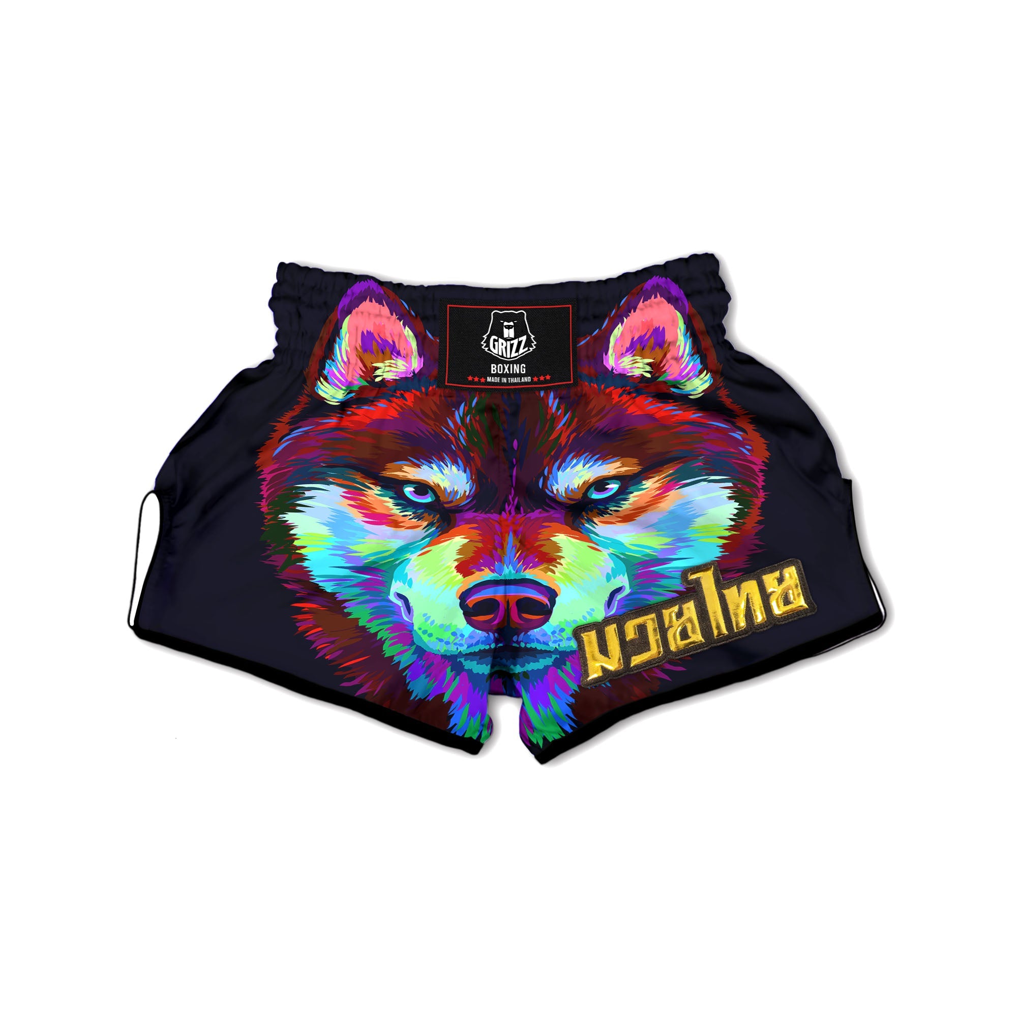 Portrait Siberian Husky Print Muay Thai Boxing Shorts-grizzshop
