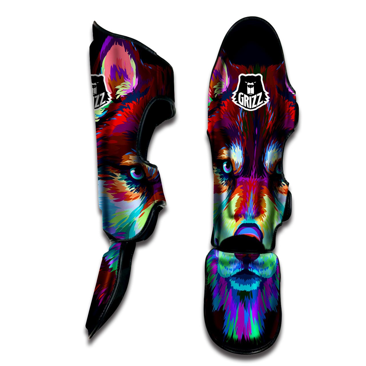 Portrait Siberian Husky Print Muay Thai Shin Guards-grizzshop