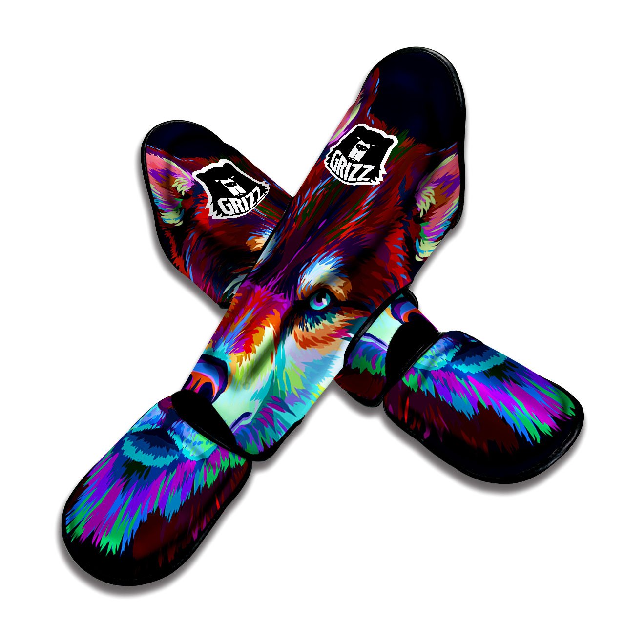 Portrait Siberian Husky Print Muay Thai Shin Guards-grizzshop