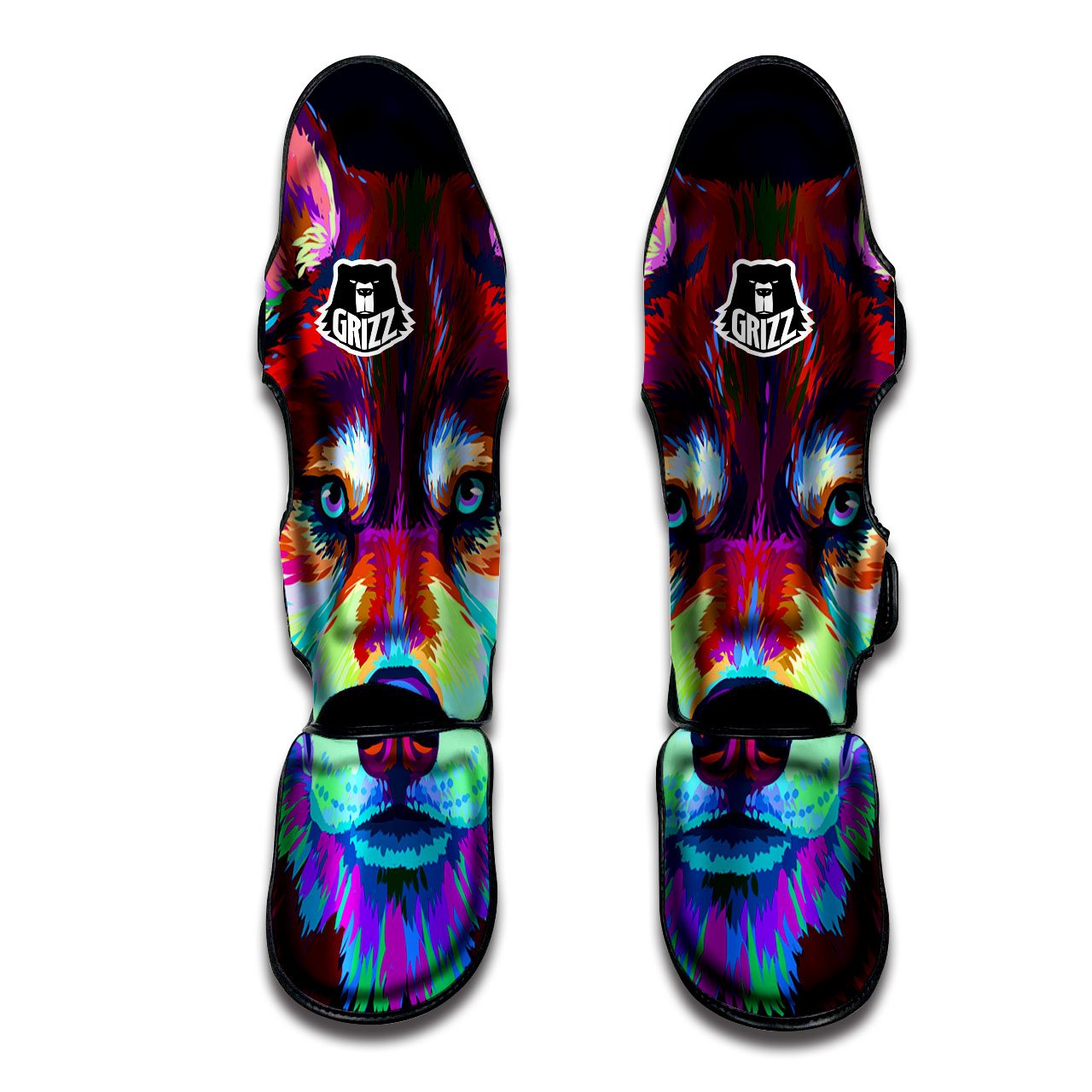 Portrait Siberian Husky Print Muay Thai Shin Guards-grizzshop