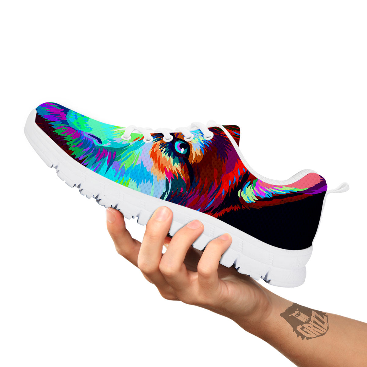 Portrait Siberian Husky Print White Sneaker-grizzshop