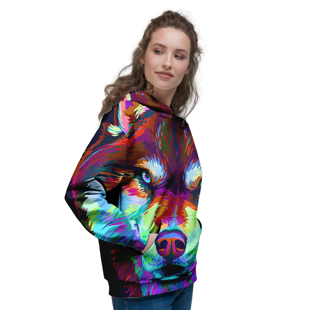 Portrait Siberian Husky Print Women's Hoodie-grizzshop