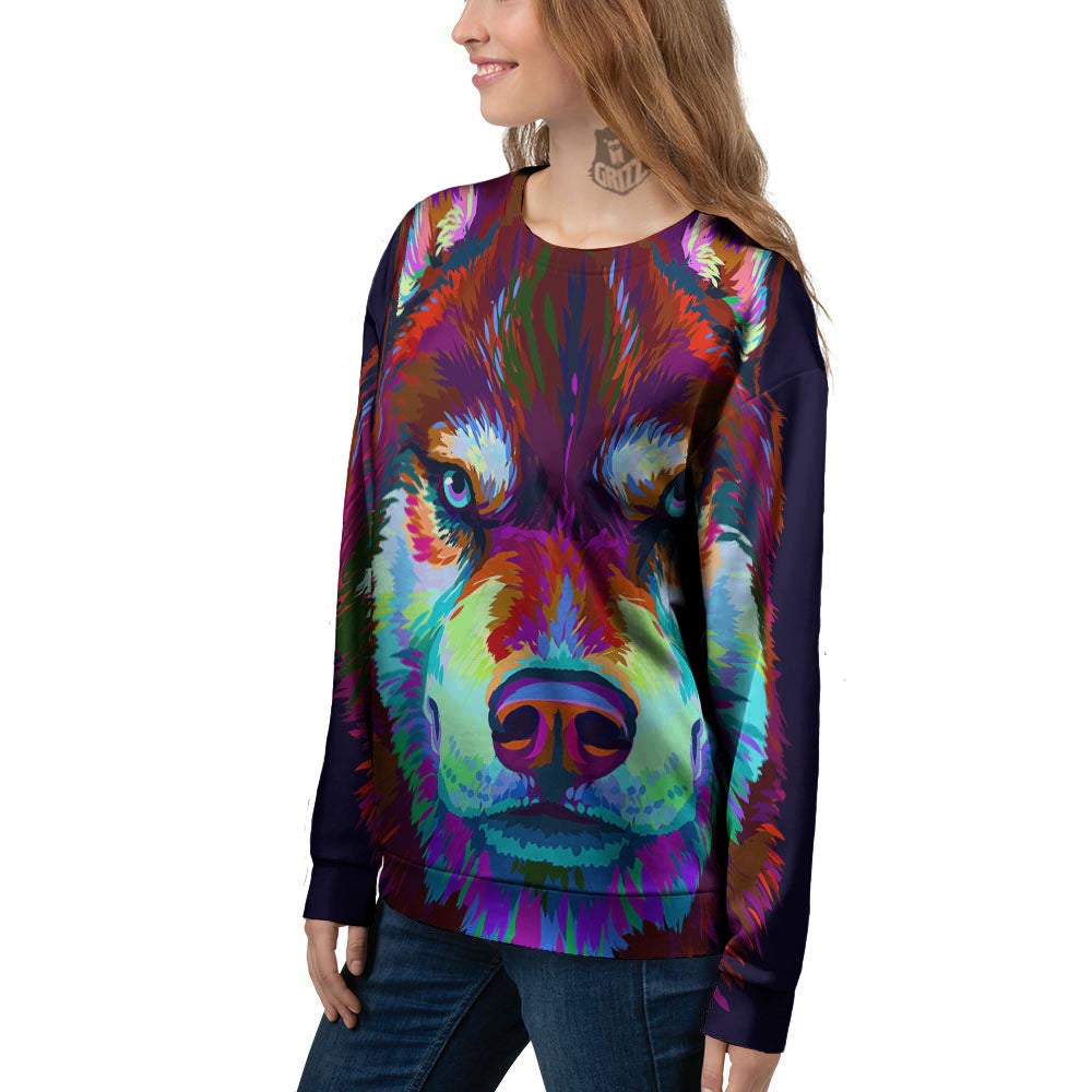 Portrait Siberian Husky Print Women's Sweatshirt-grizzshop