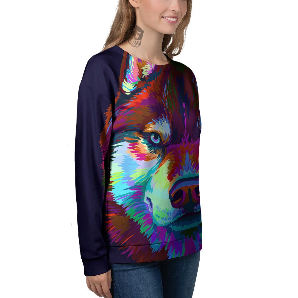 Portrait Siberian Husky Print Women's Sweatshirt-grizzshop