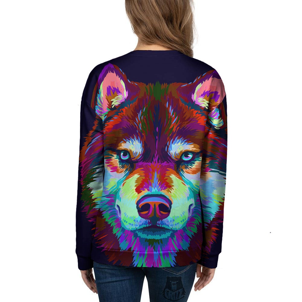 Portrait Siberian Husky Print Women's Sweatshirt-grizzshop