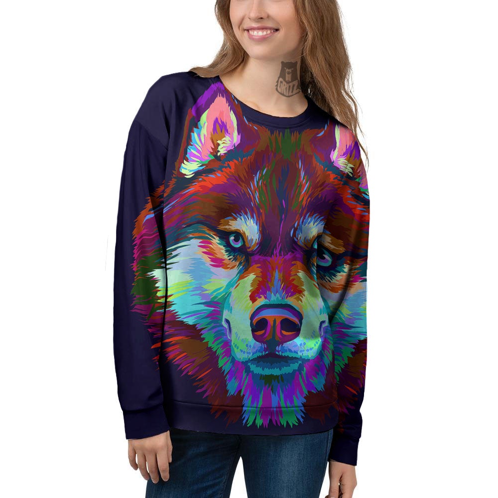 Portrait Siberian Husky Print Women's Sweatshirt-grizzshop