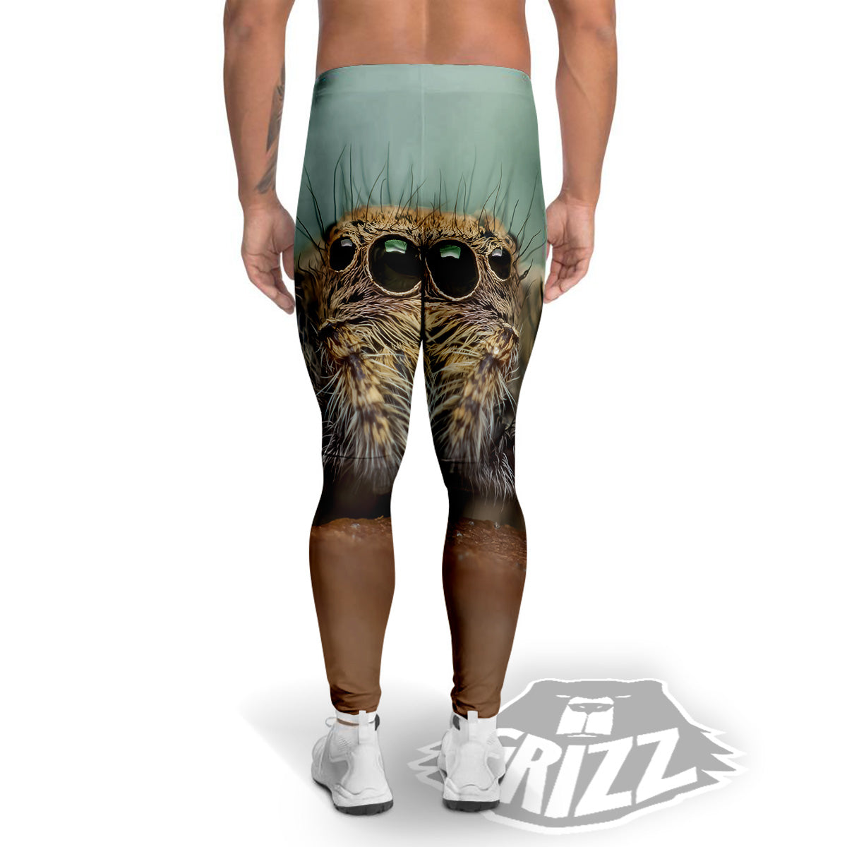 Portrait Spider Print Men's Leggings-grizzshop