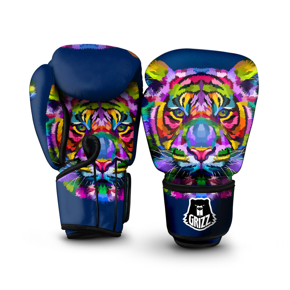 Portrait Tiger Colorful Print Boxing Gloves-grizzshop