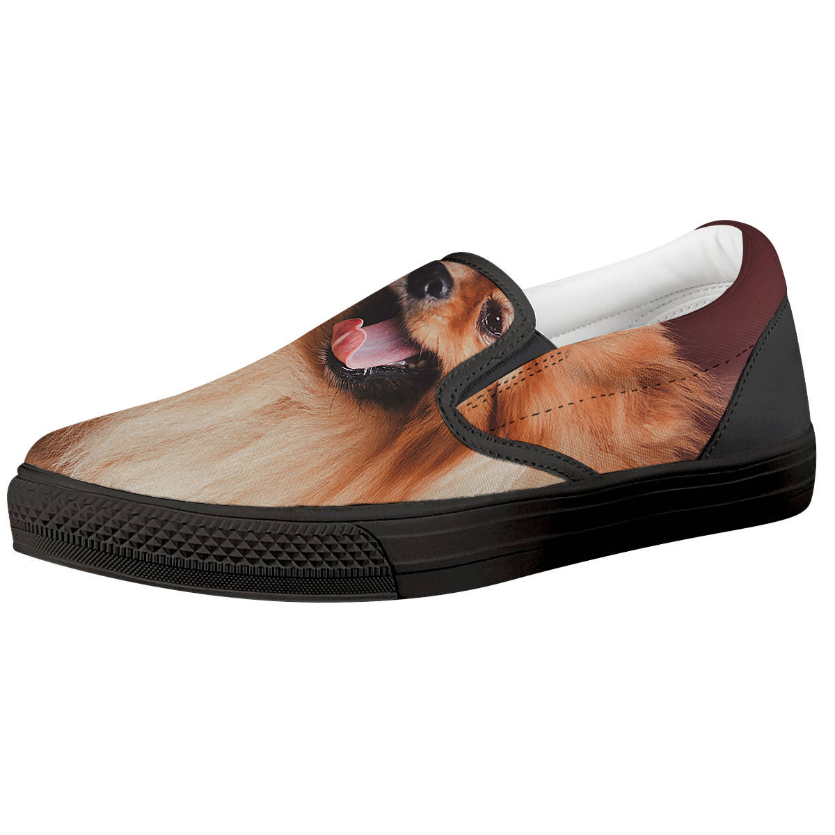 Portrait Vintage Pomeranian Black Slip On Shoes-grizzshop