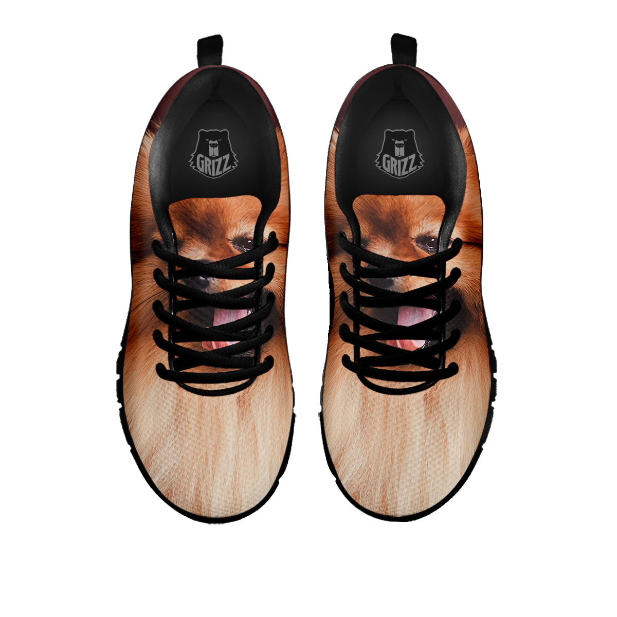 Portrait Vintage Pomeranian Black Sneaker-grizzshop