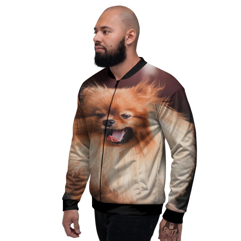 Portrait Vintage Pomeranian Men's Bomber Jacket-grizzshop