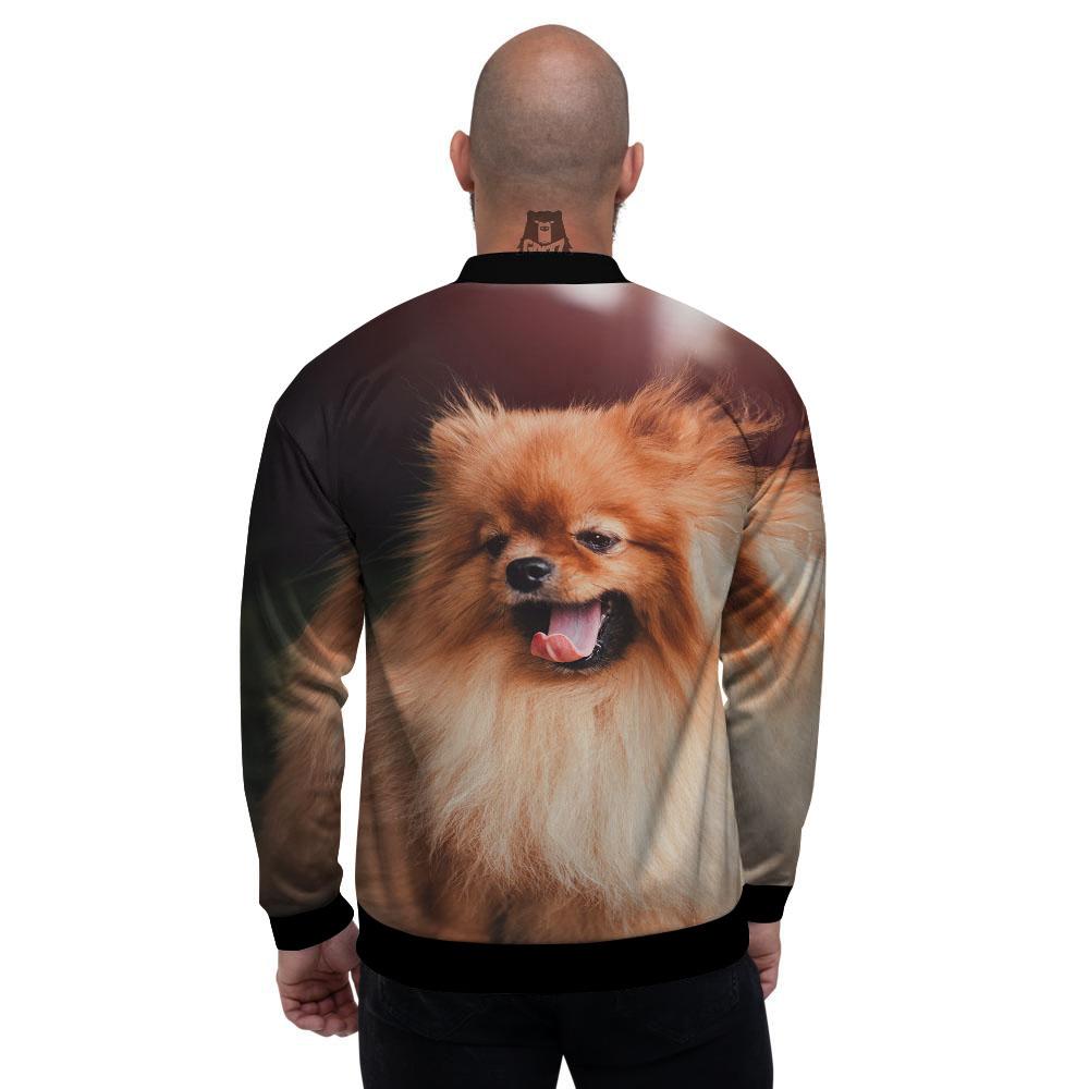 Portrait Vintage Pomeranian Men's Bomber Jacket-grizzshop
