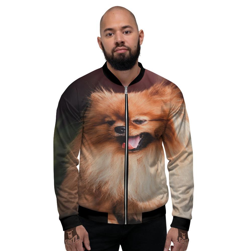 Portrait Vintage Pomeranian Men's Bomber Jacket-grizzshop
