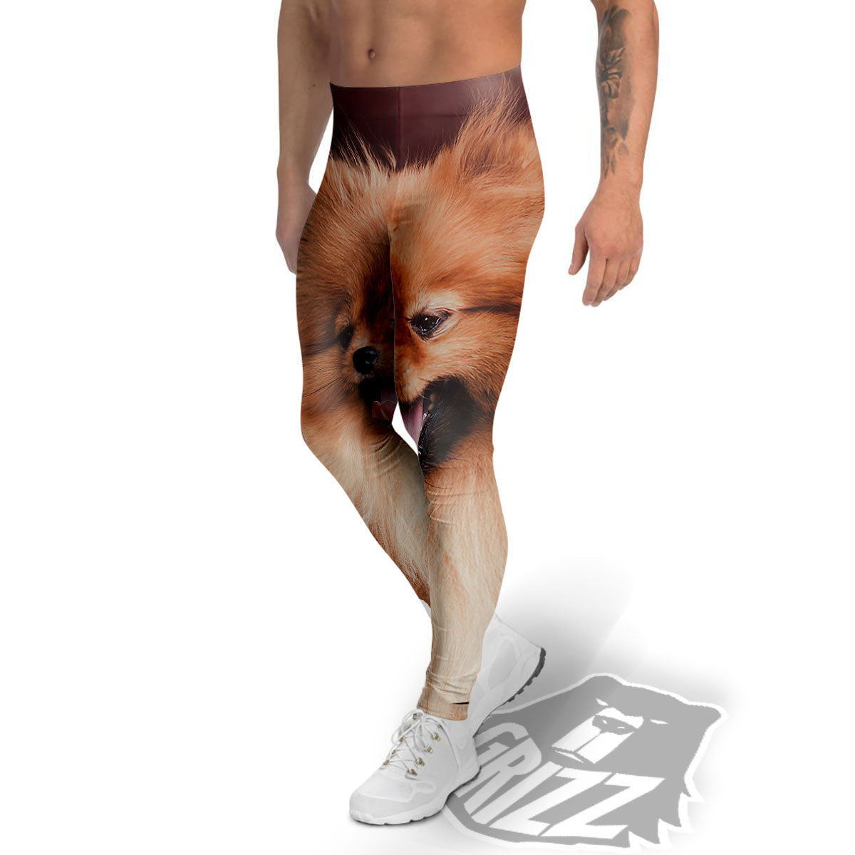 Portrait Vintage Pomeranian Men's Leggings-grizzshop