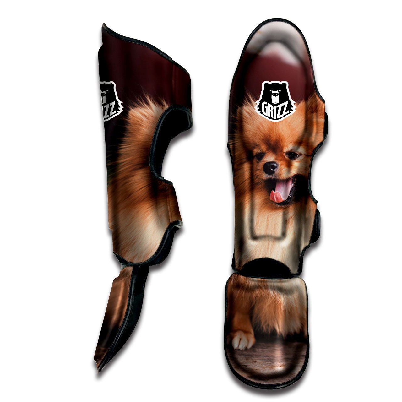 Portrait Vintage Pomeranian Muay Thai Shin Guards-grizzshop