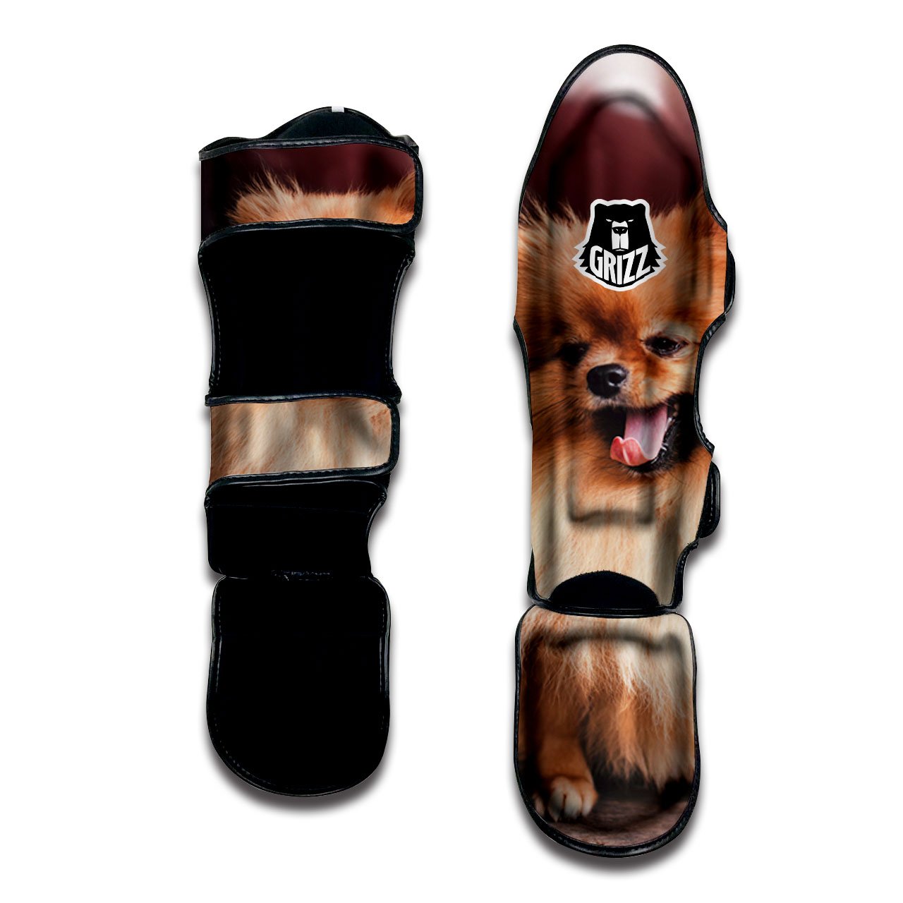Portrait Vintage Pomeranian Muay Thai Shin Guards-grizzshop