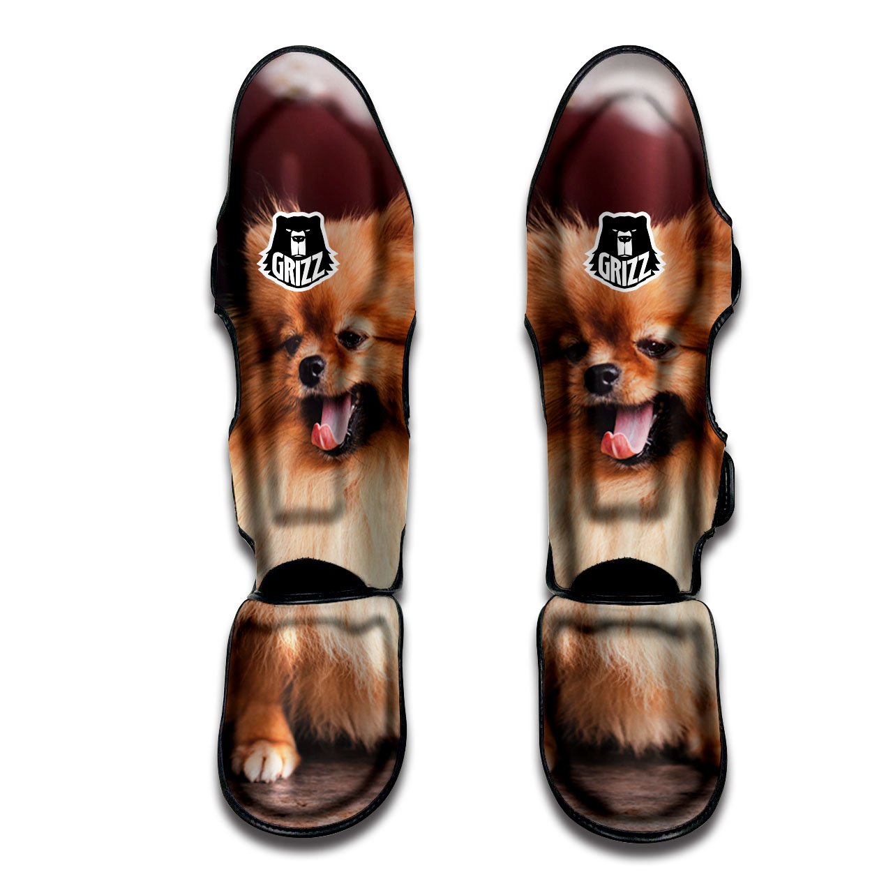 Portrait Vintage Pomeranian Muay Thai Shin Guards-grizzshop