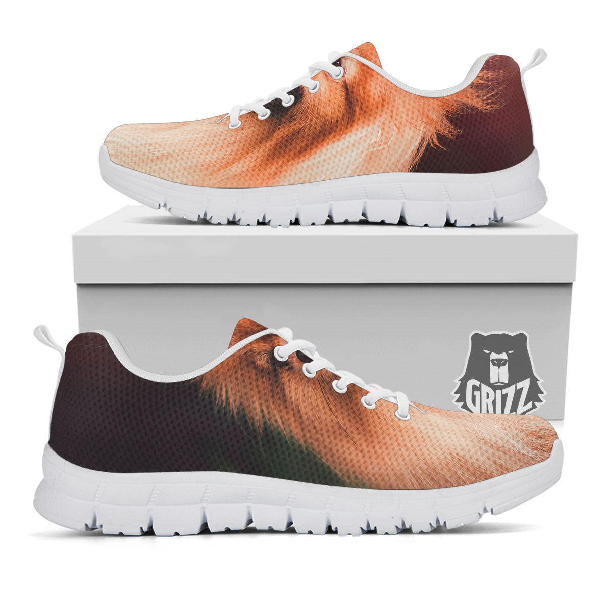Portrait Vintage Pomeranian White Sneaker-grizzshop