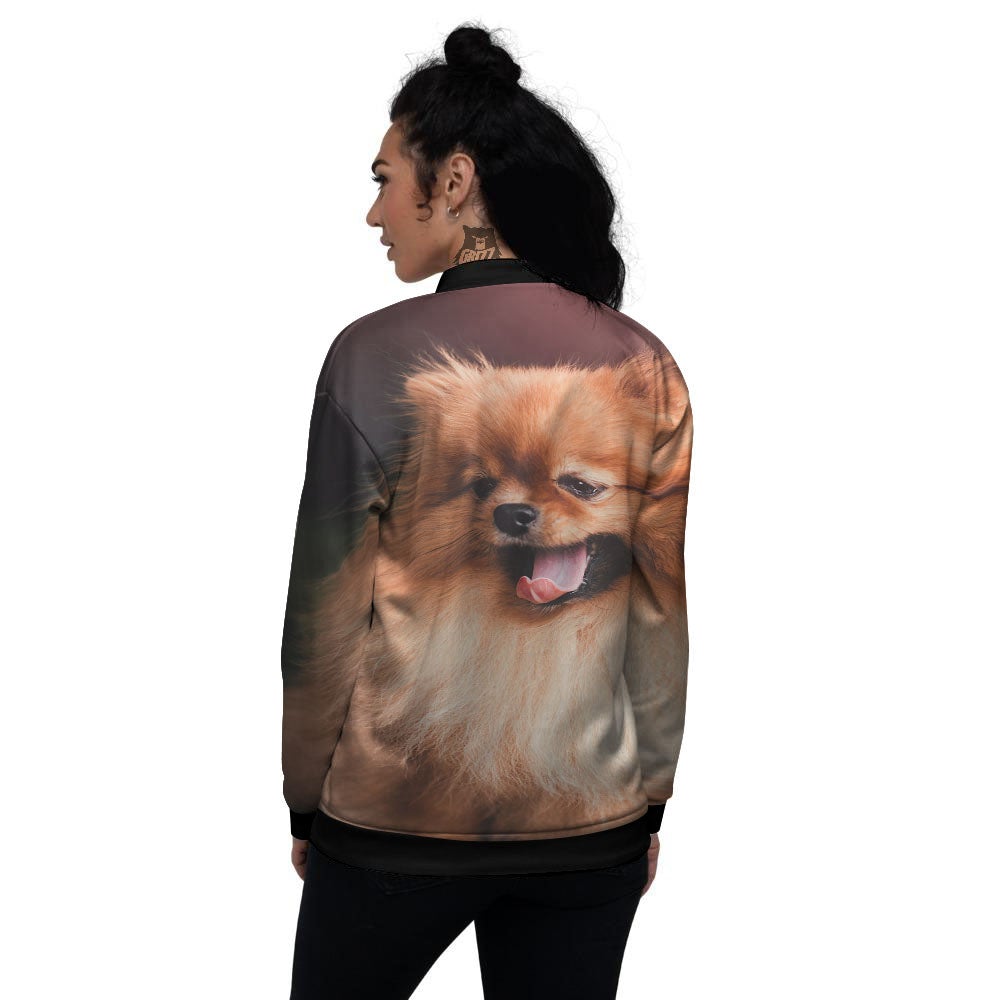 Portrait Vintage Pomeranian Women's Bomber Jacket-grizzshop
