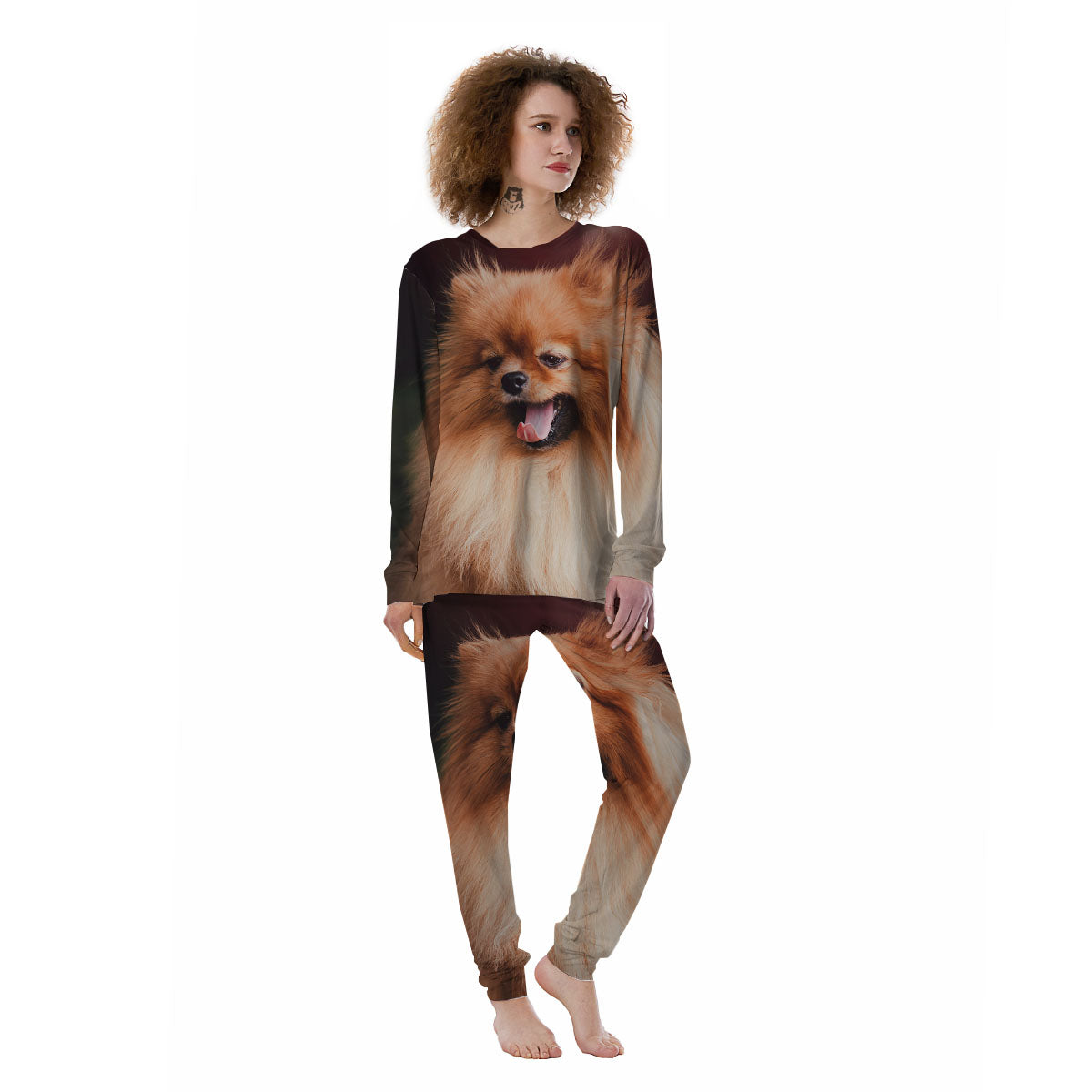 Portrait Vintage Pomeranian Women's Pajamas-grizzshop