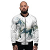 Portrait White Horse Print Men's Bomber Jacket-grizzshop