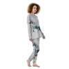 Portrait White Horse Print Women's Pajamas-grizzshop