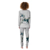 Portrait White Horse Print Women's Pajamas-grizzshop