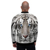 Portrait White Tiger Print Men's Bomber Jacket-grizzshop