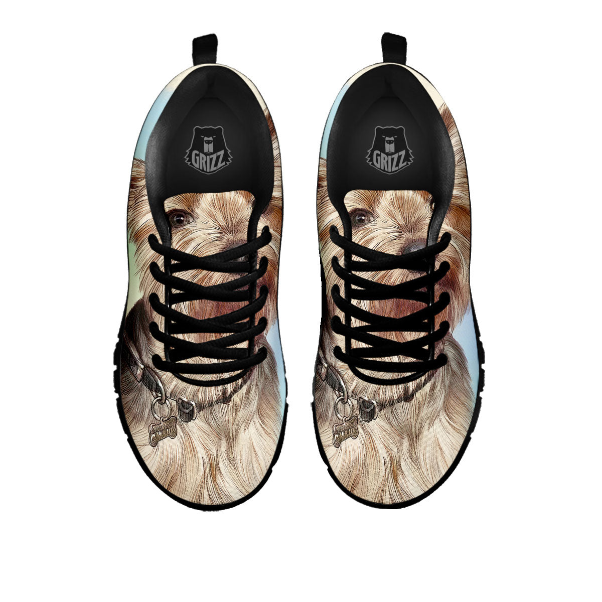 Portrait Yorkshire Terrier Print Black Sneaker-grizzshop