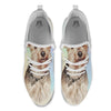 Portrait Yorkshire Terrier Print White Athletic Shoes-grizzshop