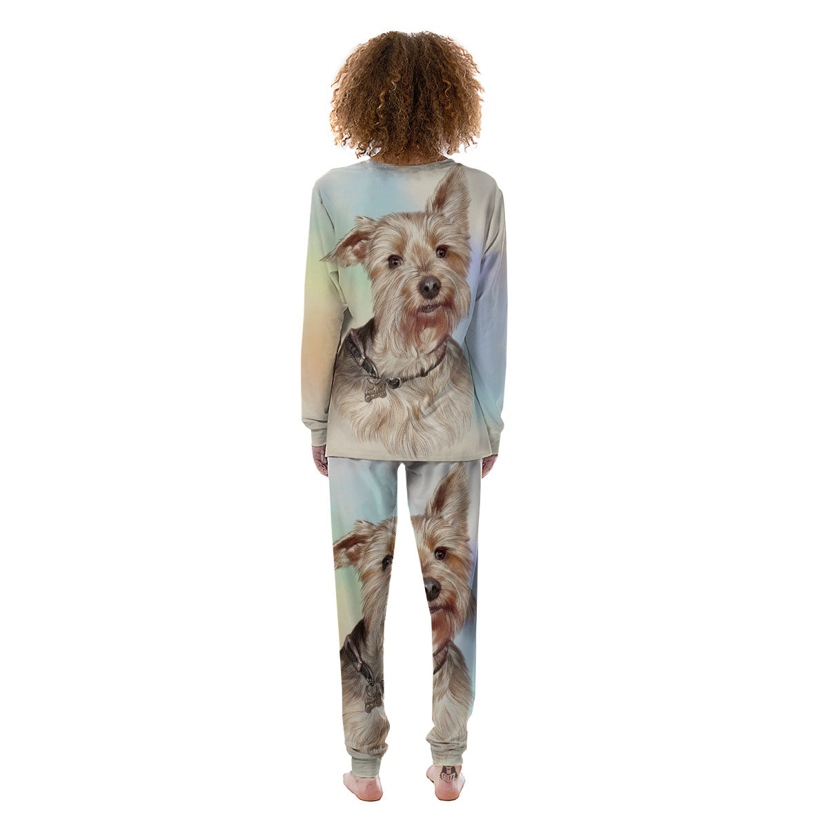 Portrait Yorkshire Terrier Print Women's Pajamas-grizzshop